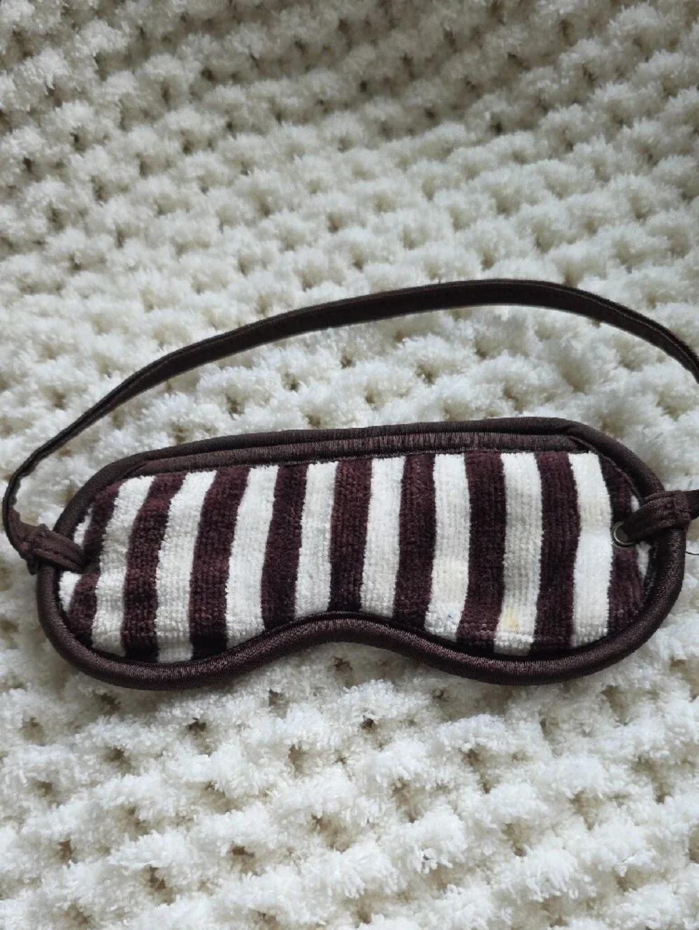 Henri Bendel Iconic Striped Brown & Cream Sleep Mask